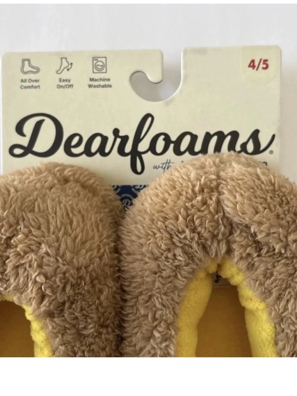 Dearfoams Kid's Emery Critter Closed Back Animal Slipper Size 4 5 Puppy Dog